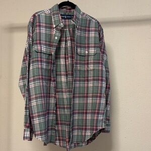 Ralph Lauren Blue Label Green Plaid Button Down Shirt